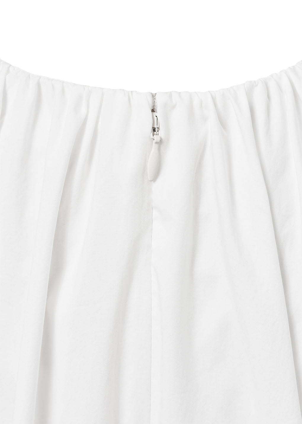 cotton volume shirring dress, white