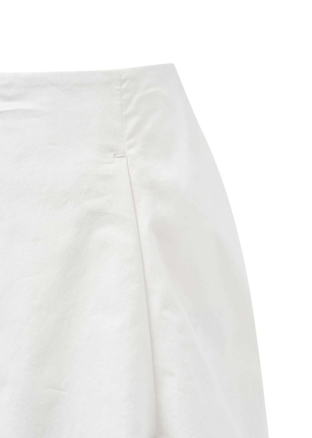 cotton volume shirring shorts, white