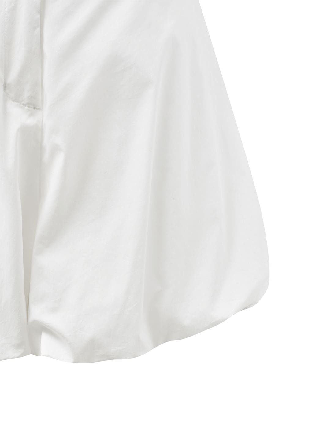 cotton volume shirring shorts, white