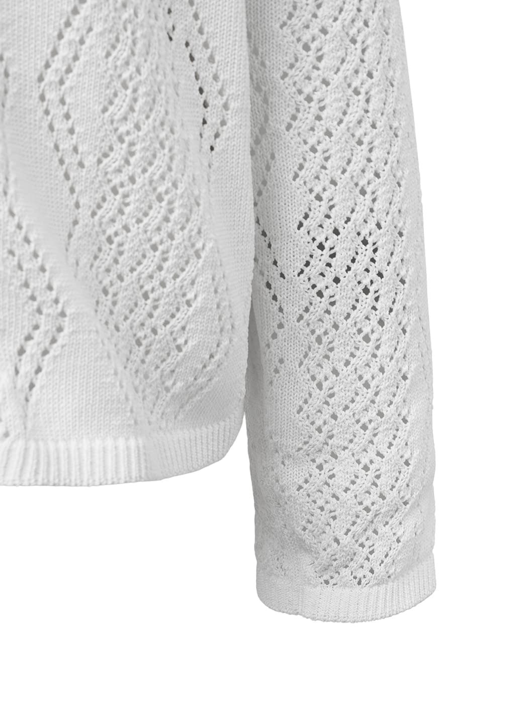 crochet zip-up cardigan, white