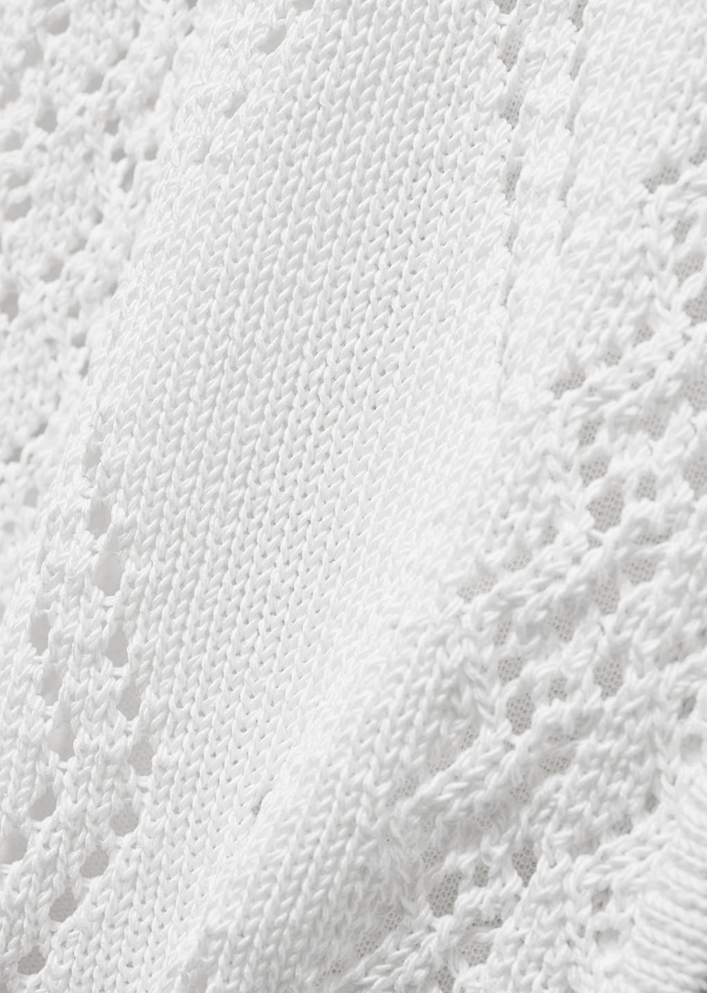 crochet zip-up cardigan, white