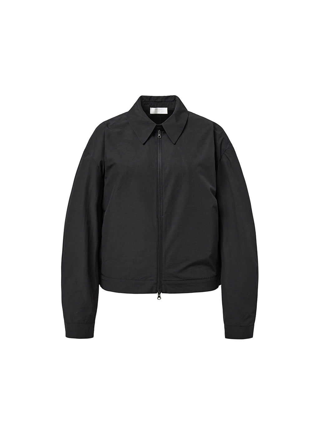 cropped zip-up jumper, black