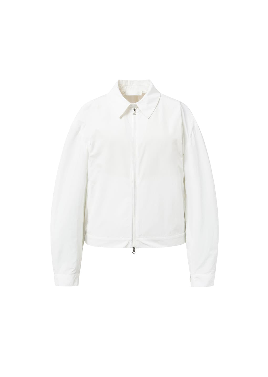 cropped zip-up jumper, white