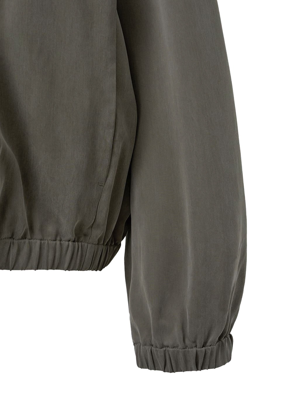 cupro hood zip-up jumper, brown