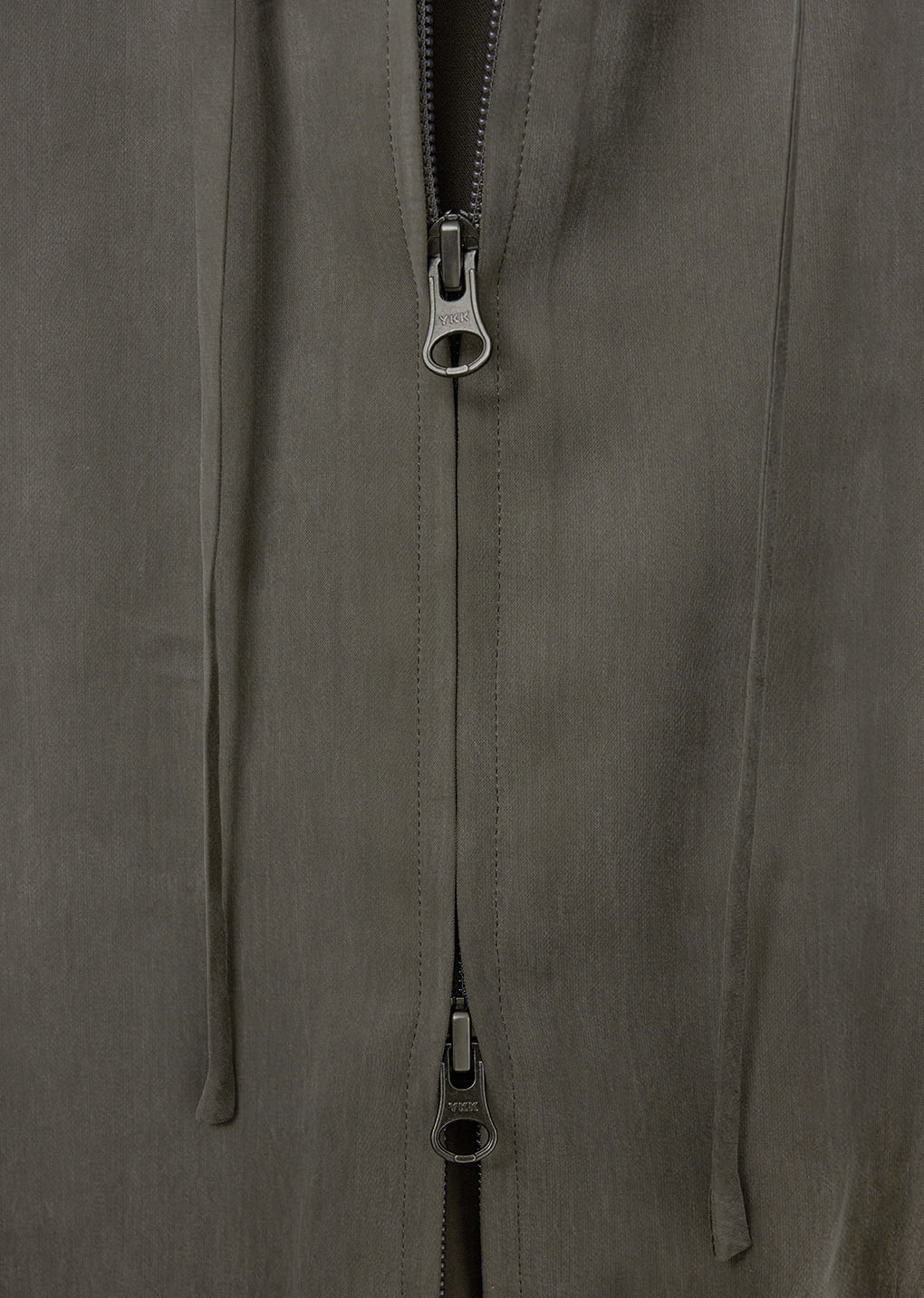 cupro hood zip-up jumper, brown