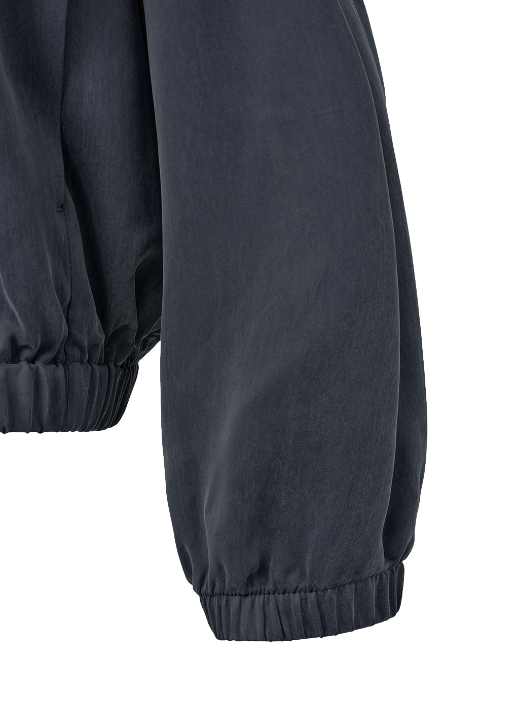 cupro hood zip-up jumper, charcoal