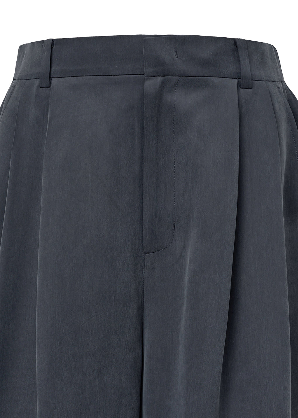 cupro two tuck pants, charcoal