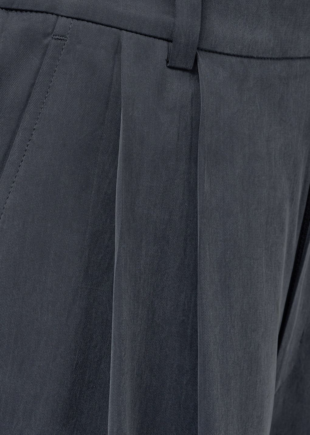 cupro two tuck pants, charcoal