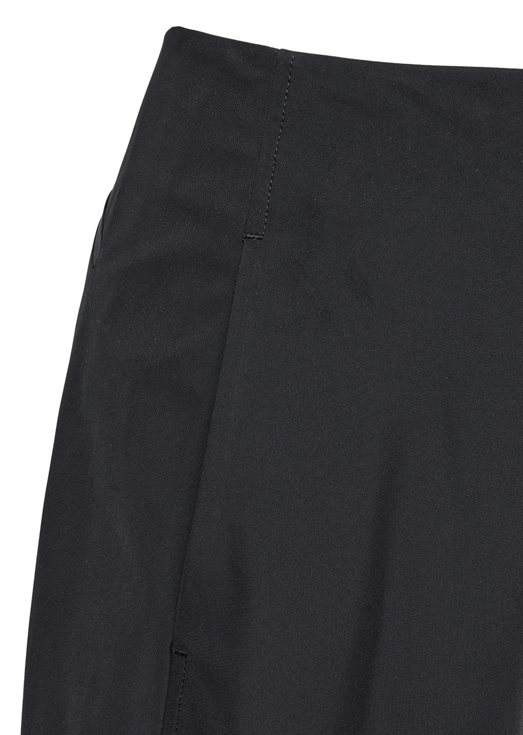 curved silhouette pants, black