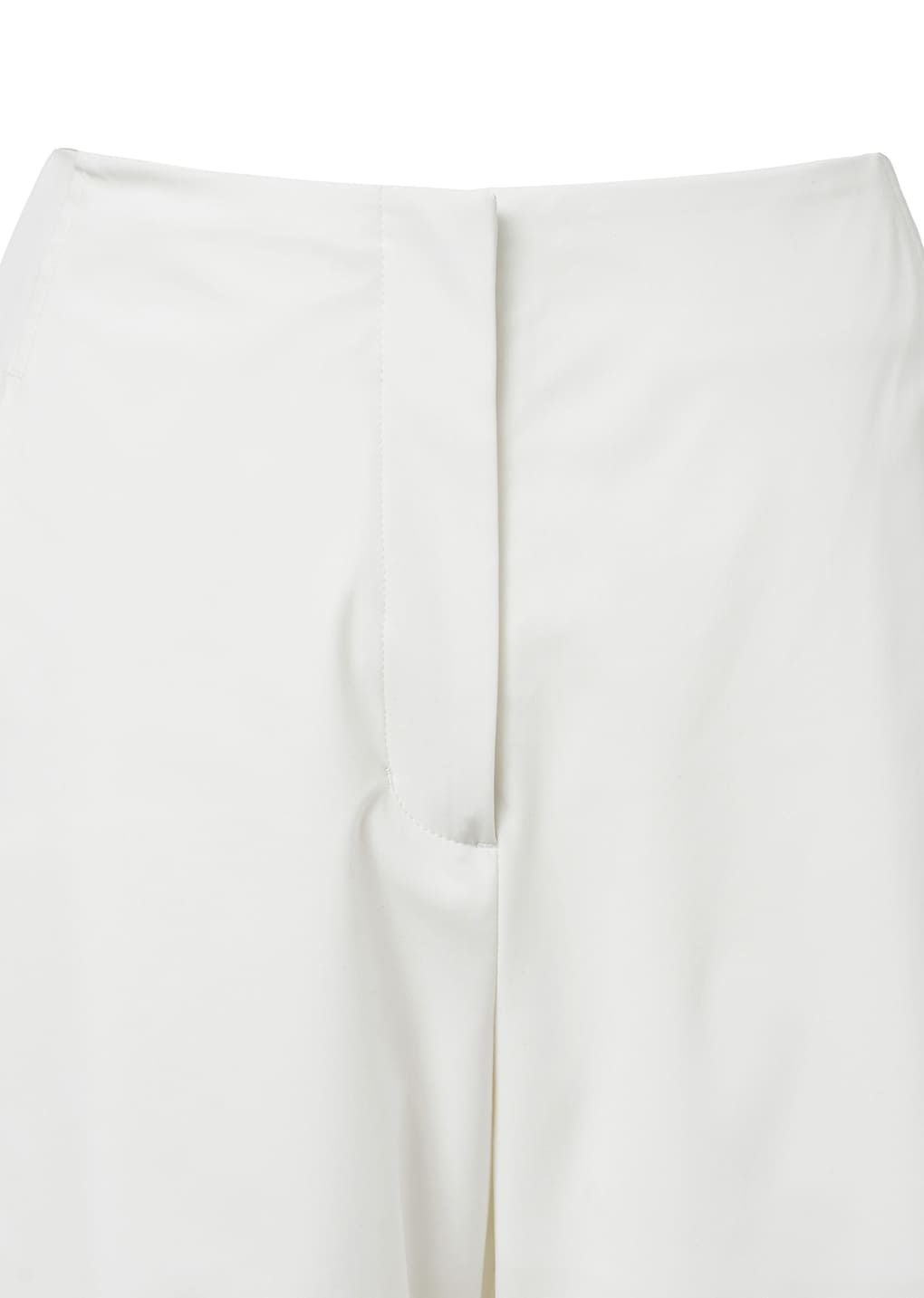curved silhouette pants, white