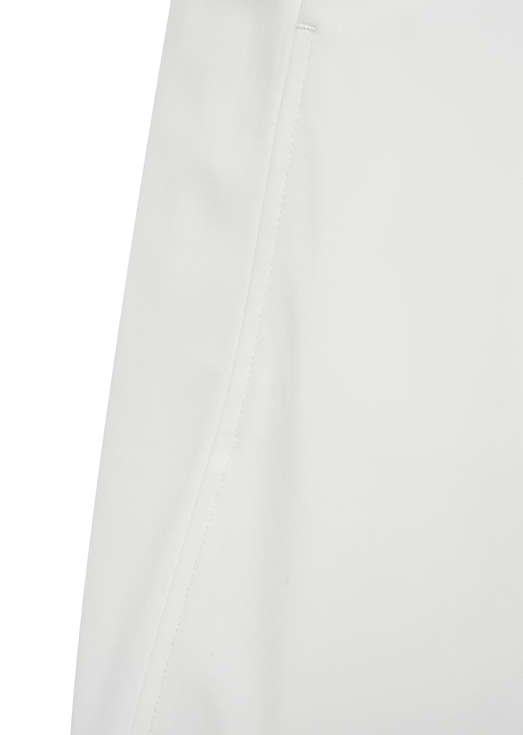 curved silhouette pants, white