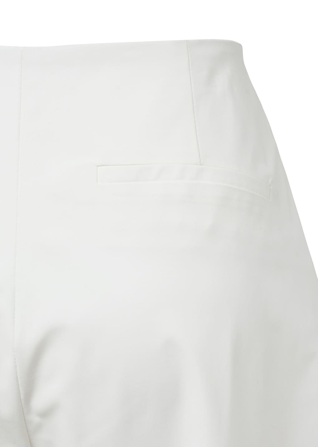 curved silhouette pants, white