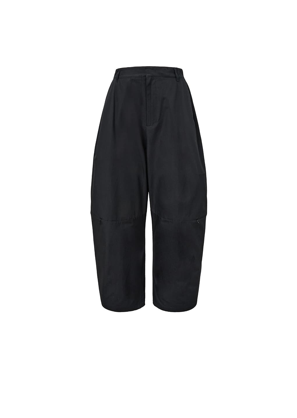 curved zip pants, black