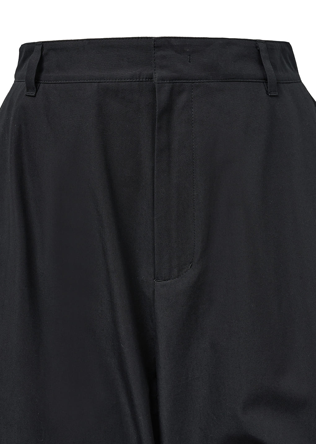 curved zip pants, black