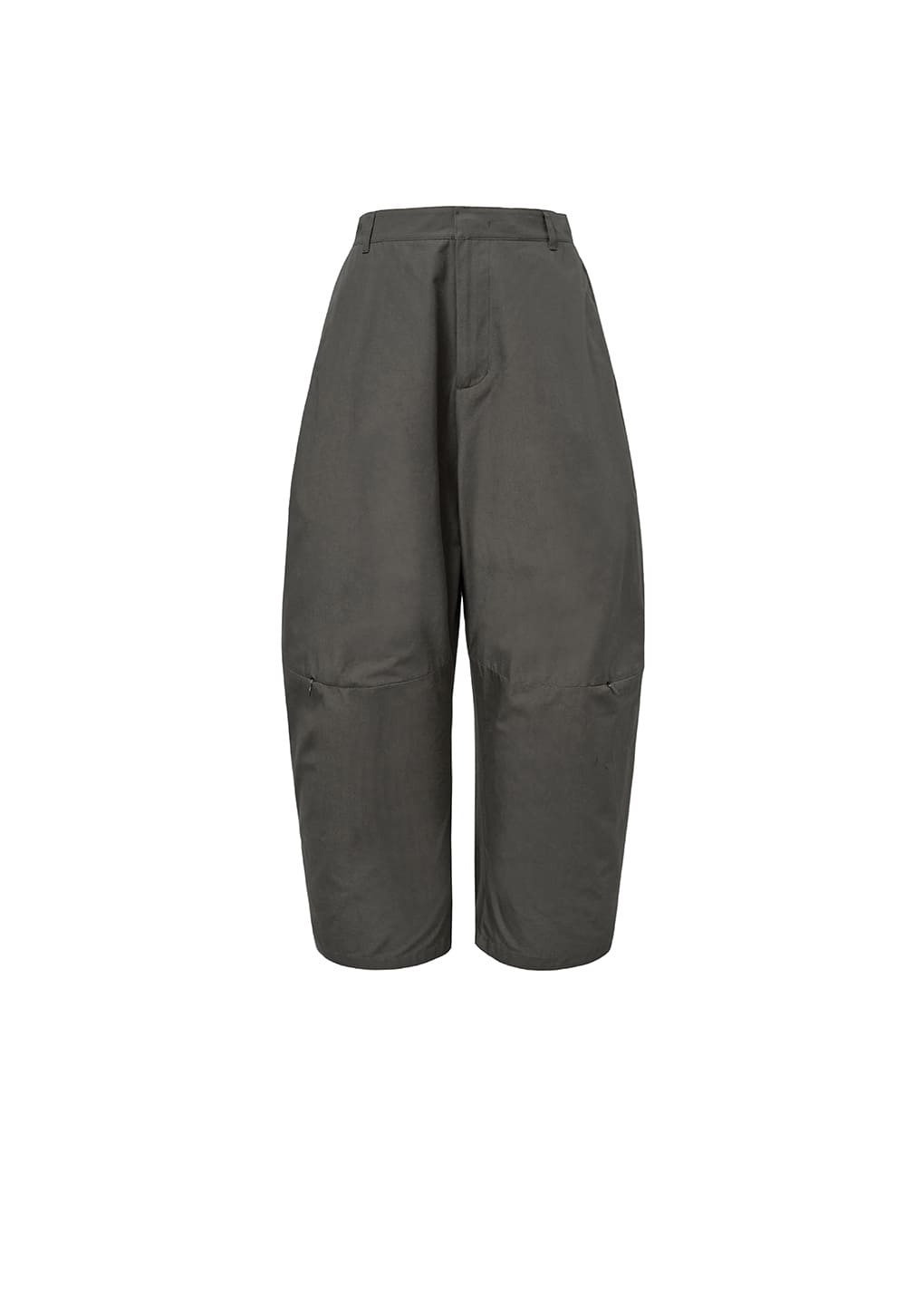 curved zip pants, brown