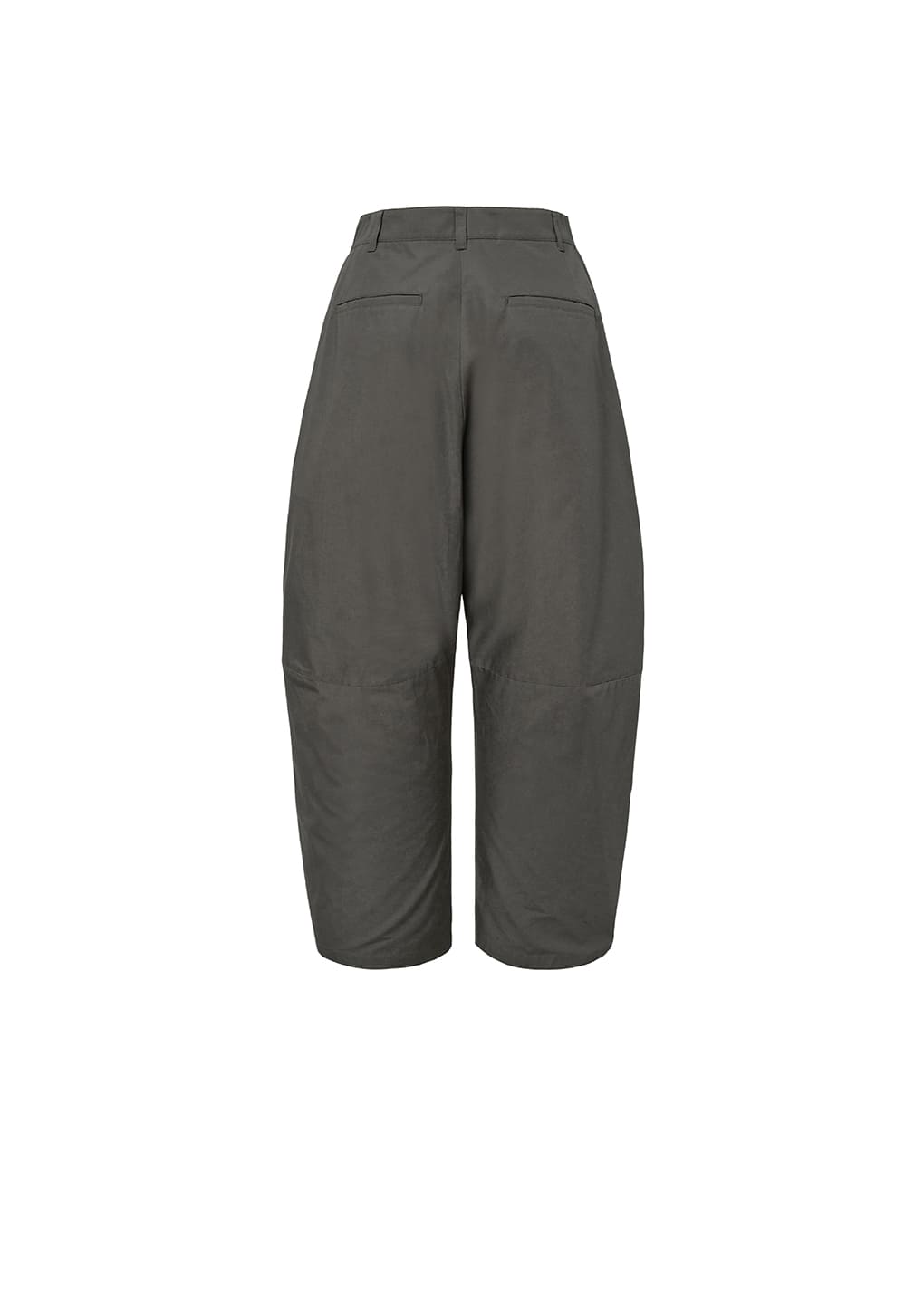 curved zip pants, brown