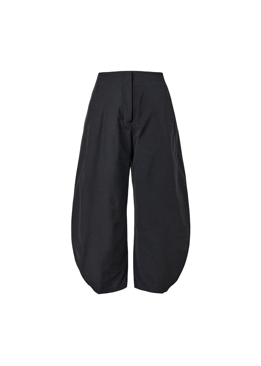 curved silhouette pants, black