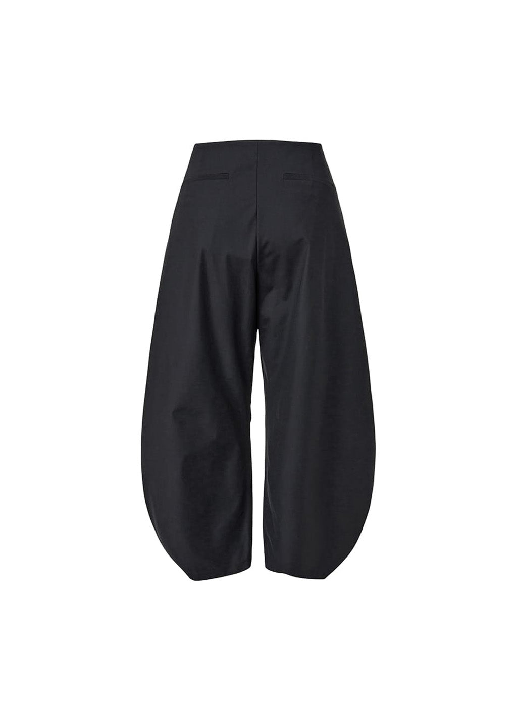 curved silhouette pants, black