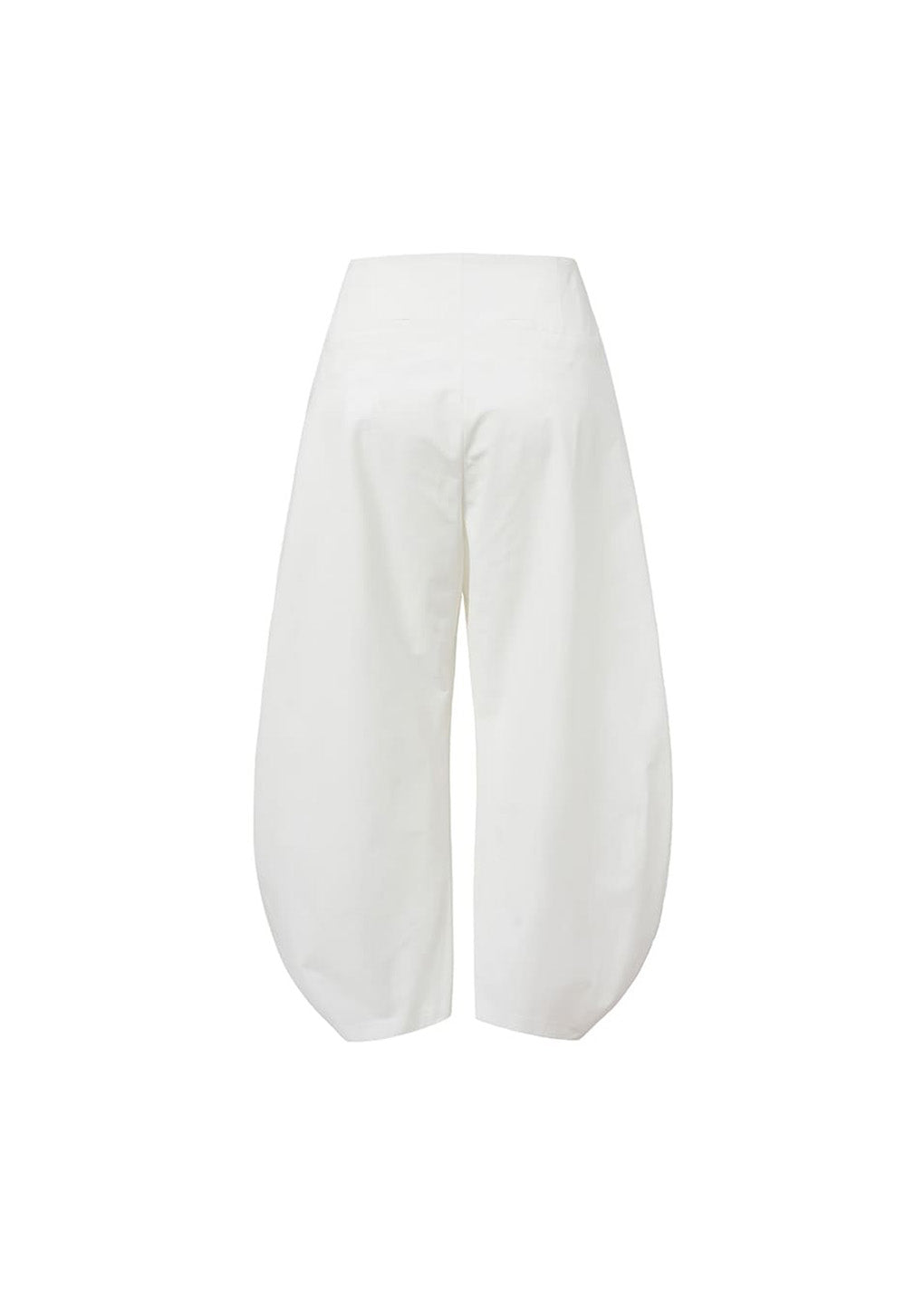 curved silhouette pants, white