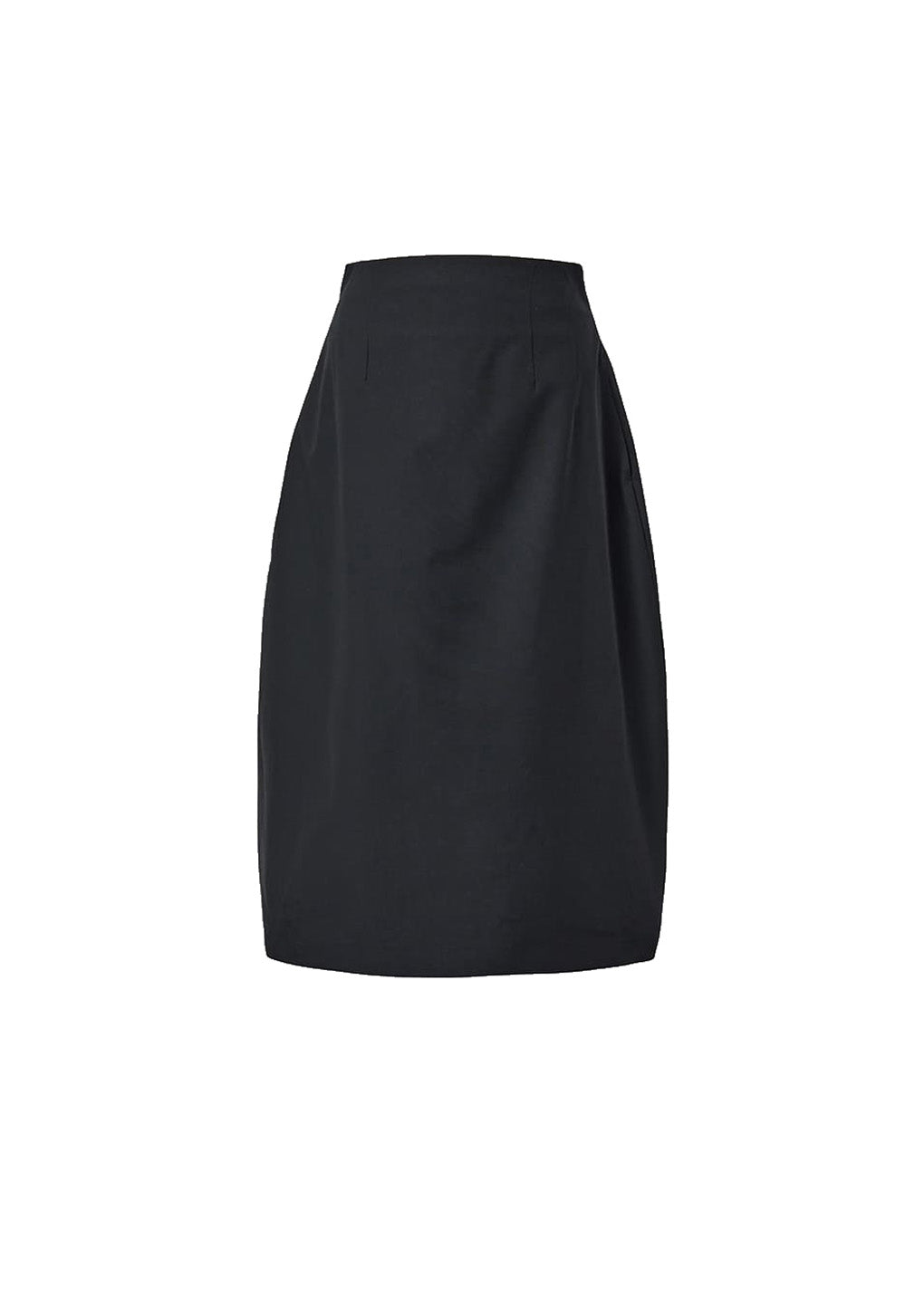 curved silhouette skirt, black