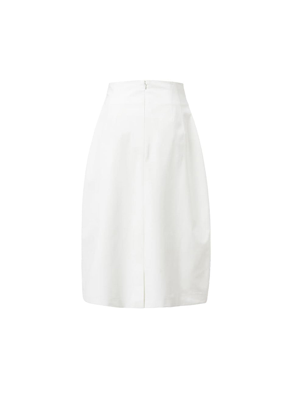 curved silhouette skirt, white