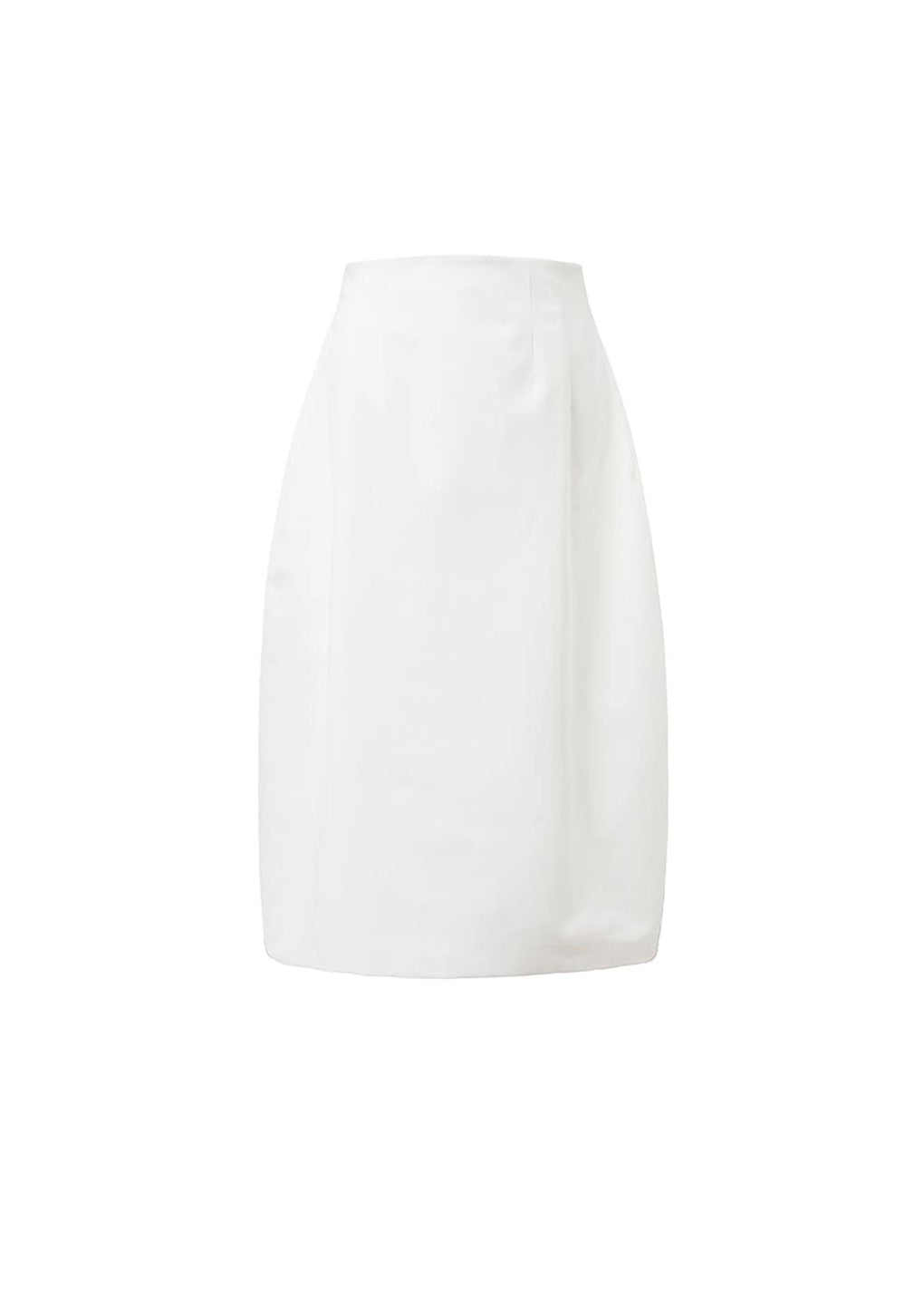 curved silhouette skirt, white