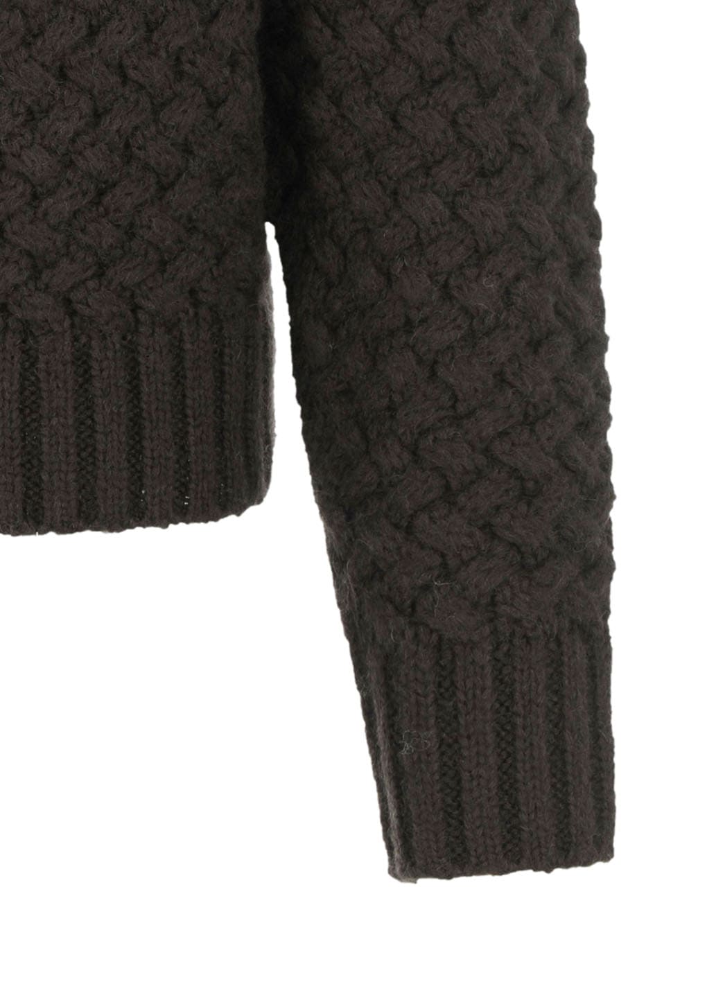 diagonal cable pullover, brown