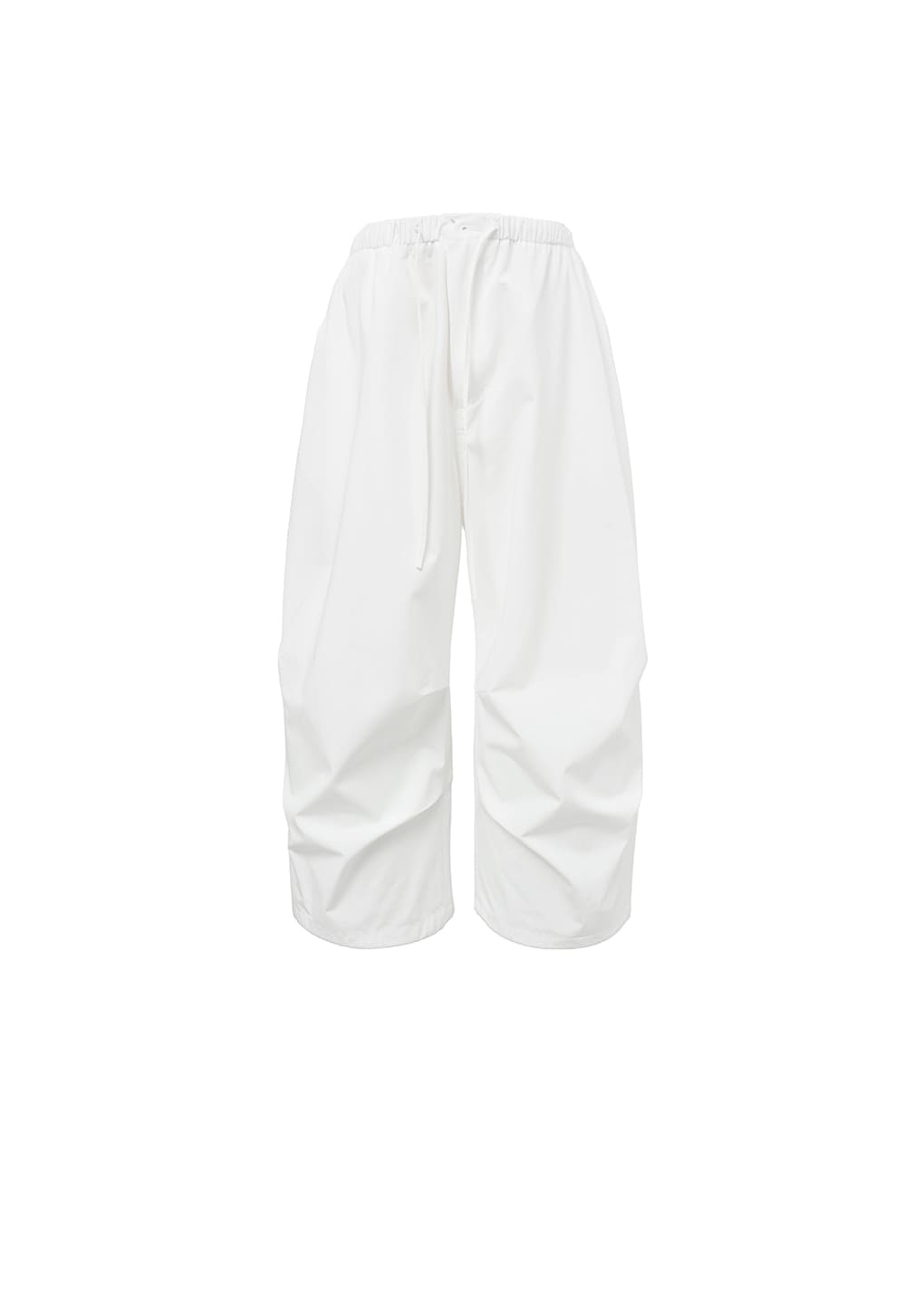 drawstring capri pants, white