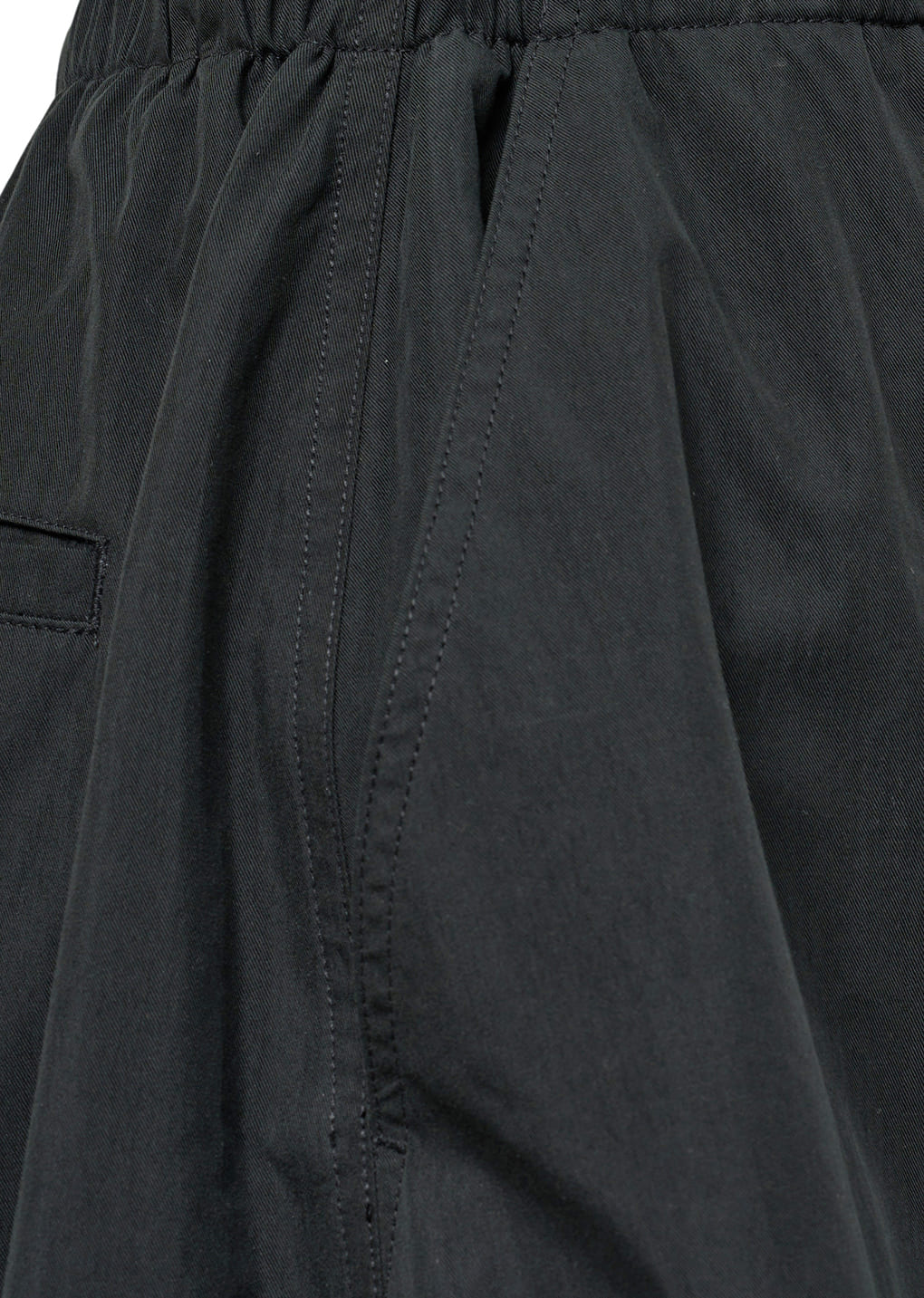 drawstring wide fatigue pants, black