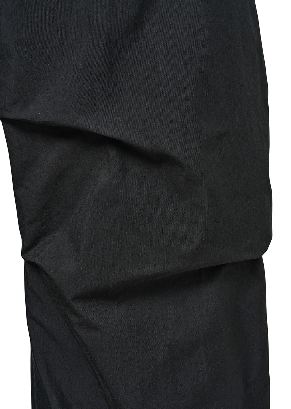 drawstring wide fatigue pants, black