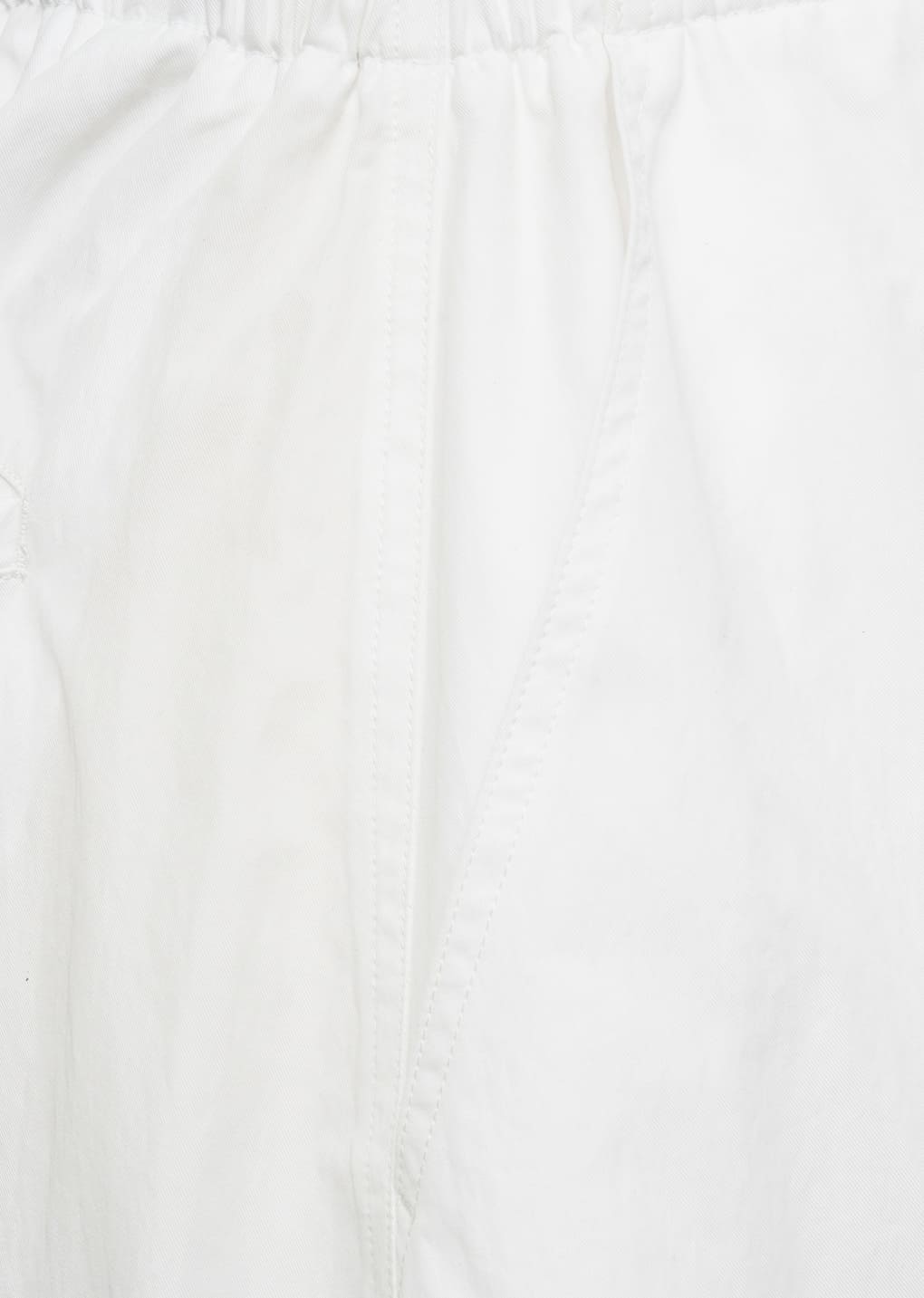 drawstring wide fatigue pants, white