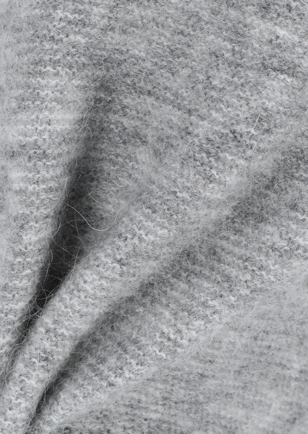 hairy balaclava scarf, melange grey