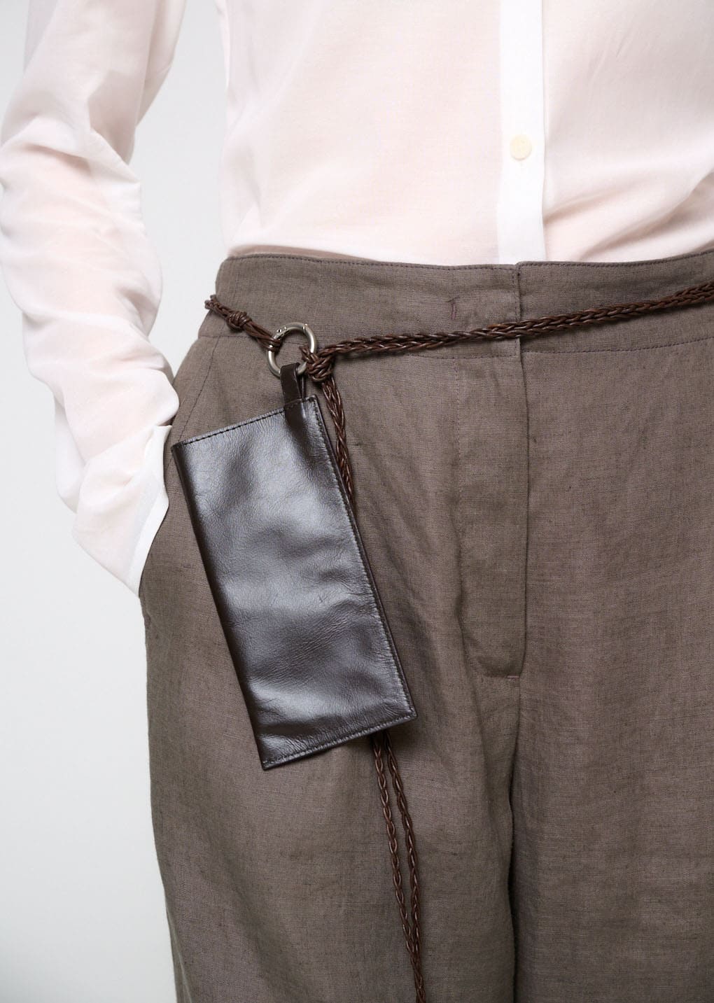 handmade leather belt, brown