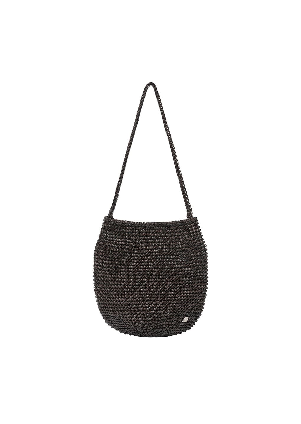 handmade leather net bag, brown