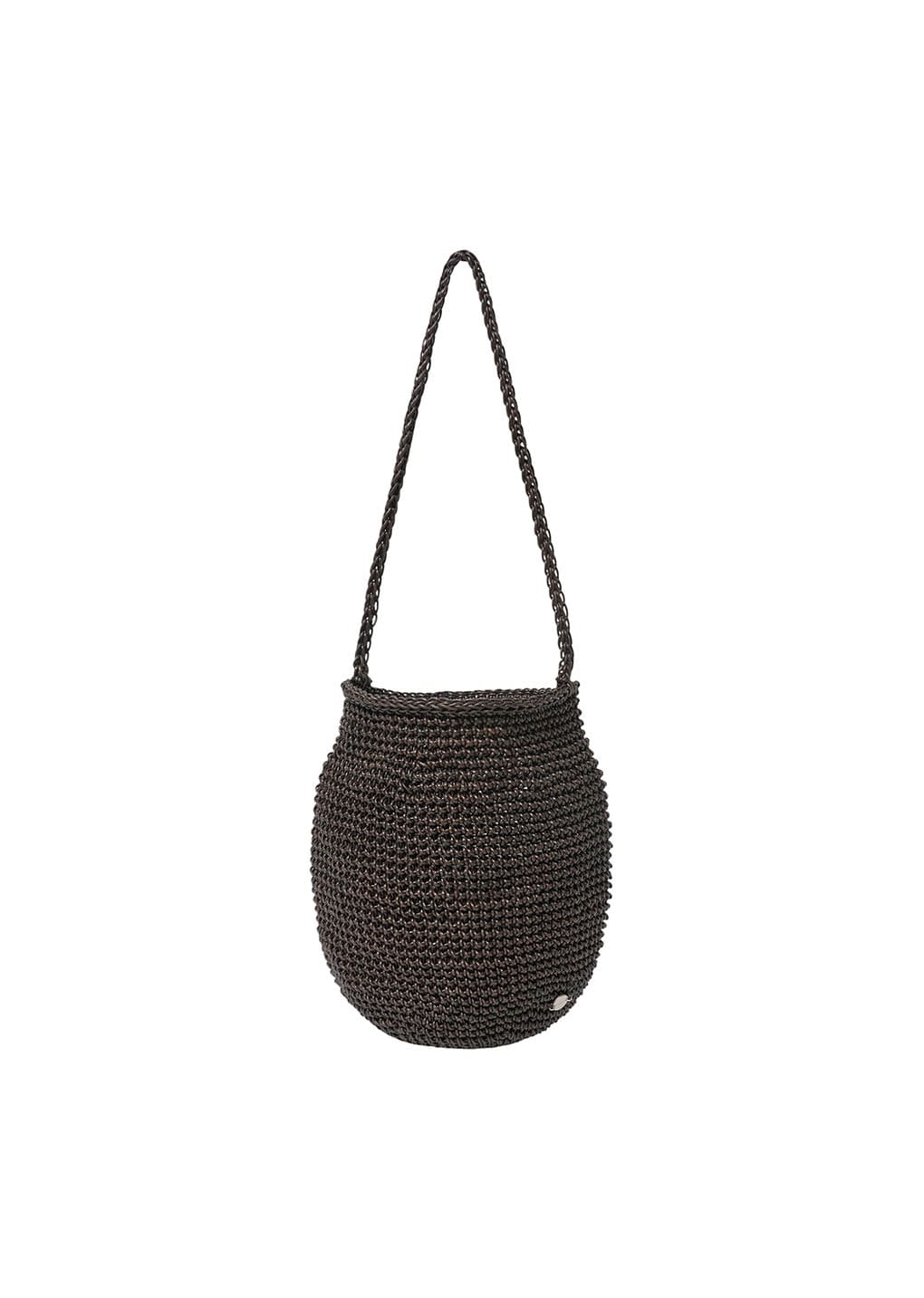 handmade leather net bag, brown