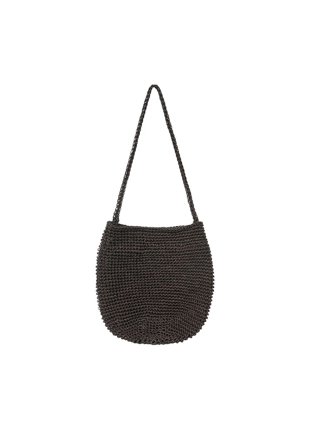 handmade leather net bag, brown