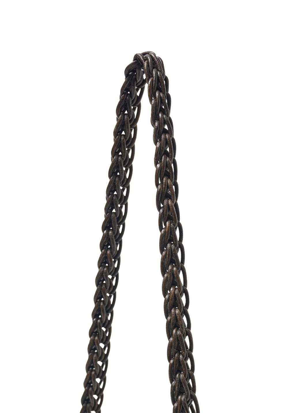 handmade leather net bag, brown