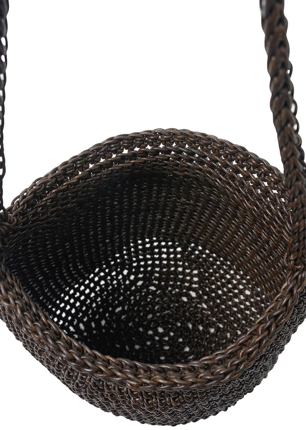 handmade leather net bag, brown