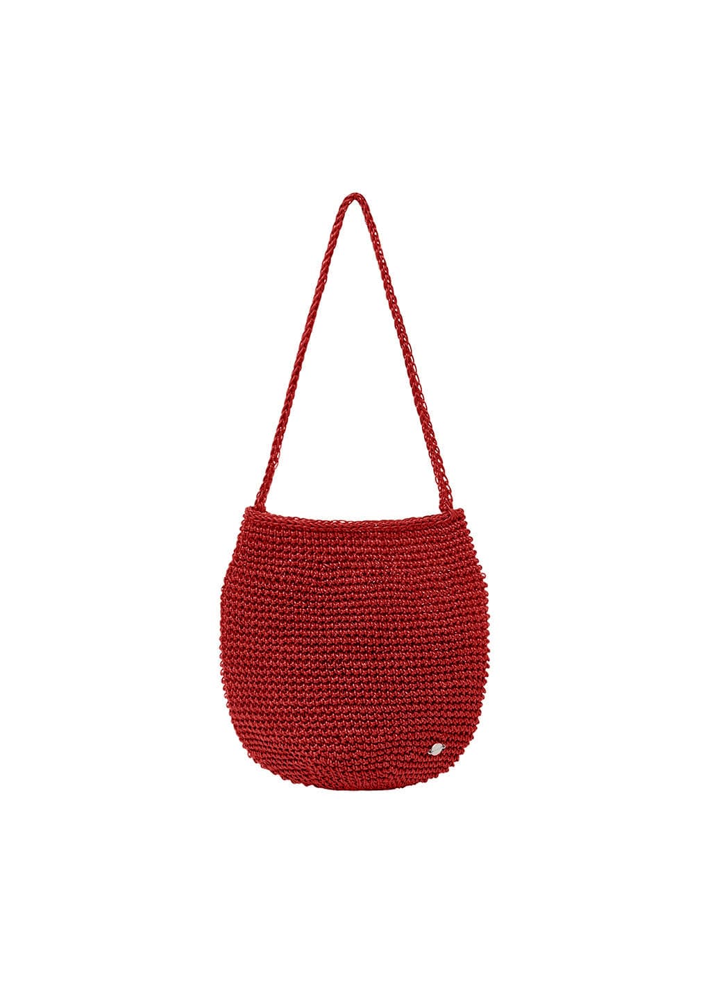 handmade leather net bag, red
