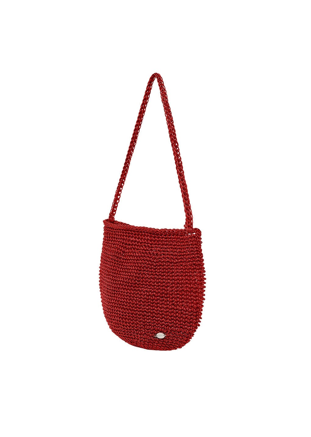 handmade leather net bag, red