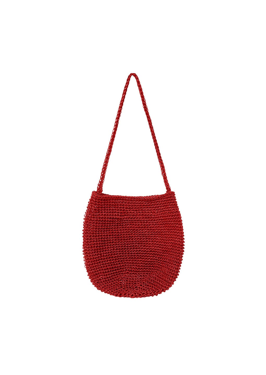 handmade leather net bag, red