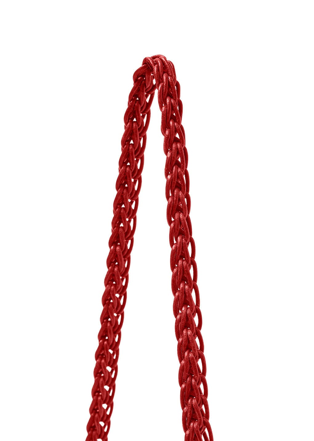 handmade leather net bag, red