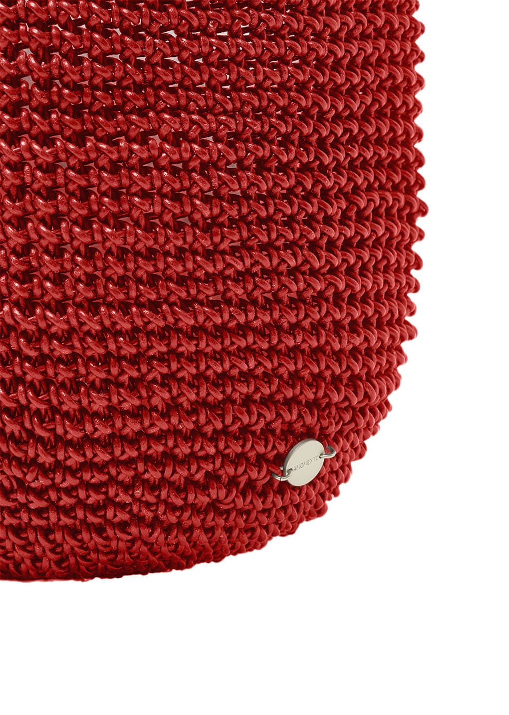 handmade leather net bag, red