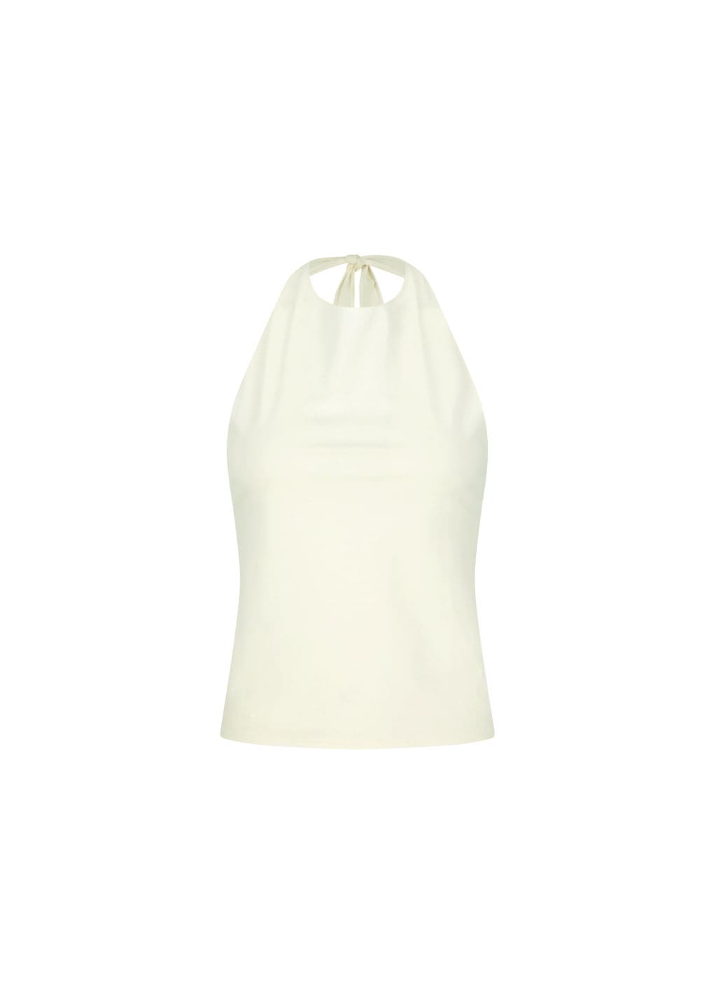 jersey halter neck top, ivory