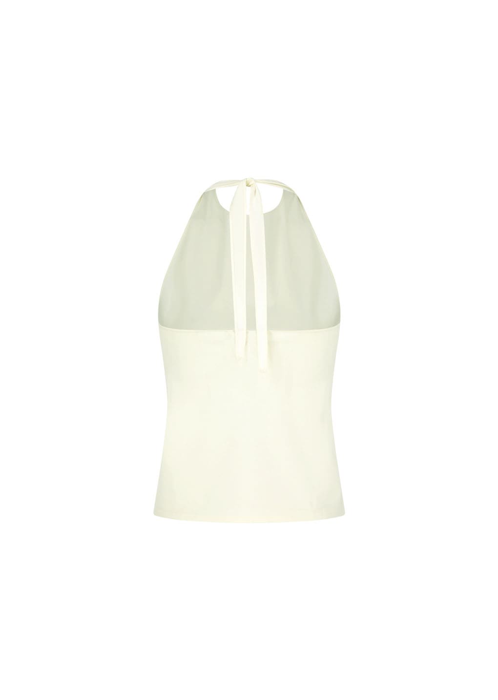 jersey halter neck top, ivory