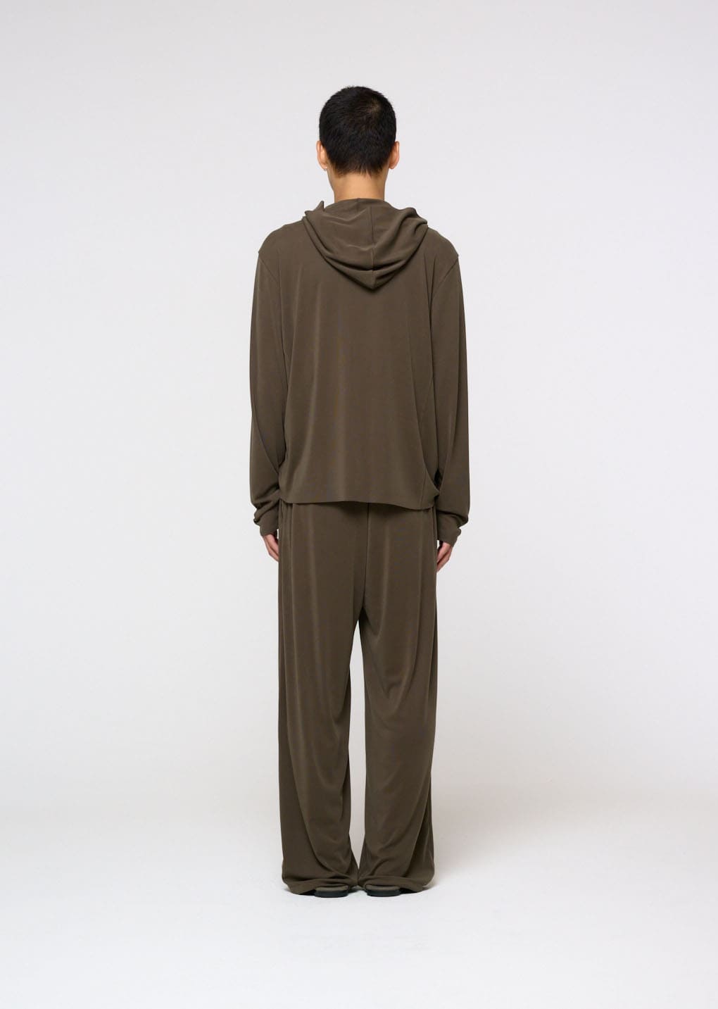 jersey hooded jumper, brown