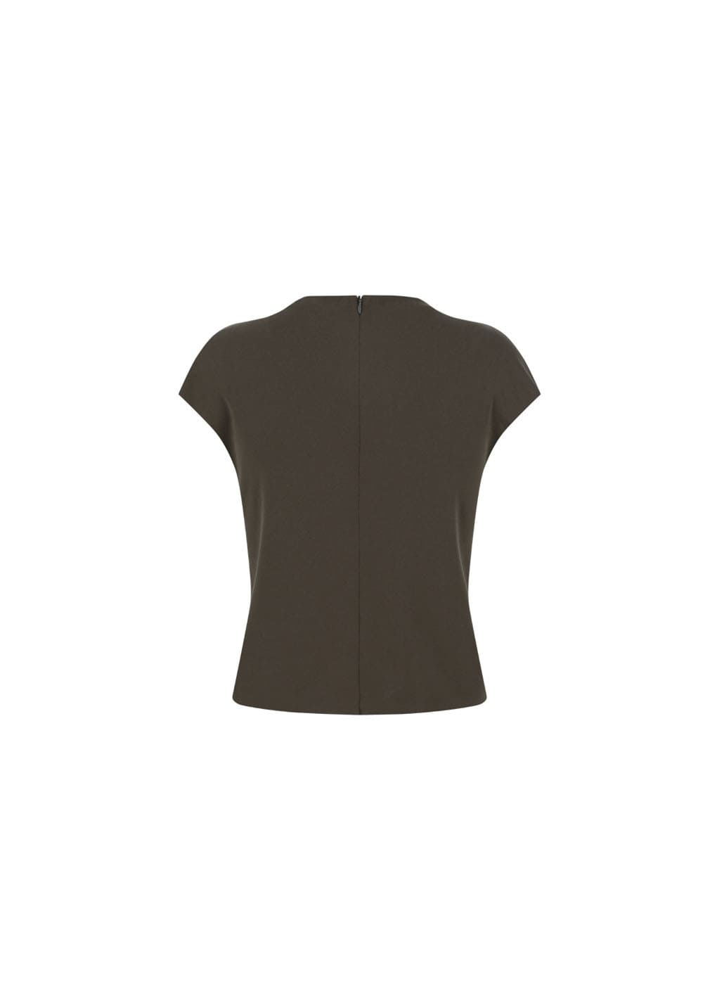 jersey mock neck top, brown