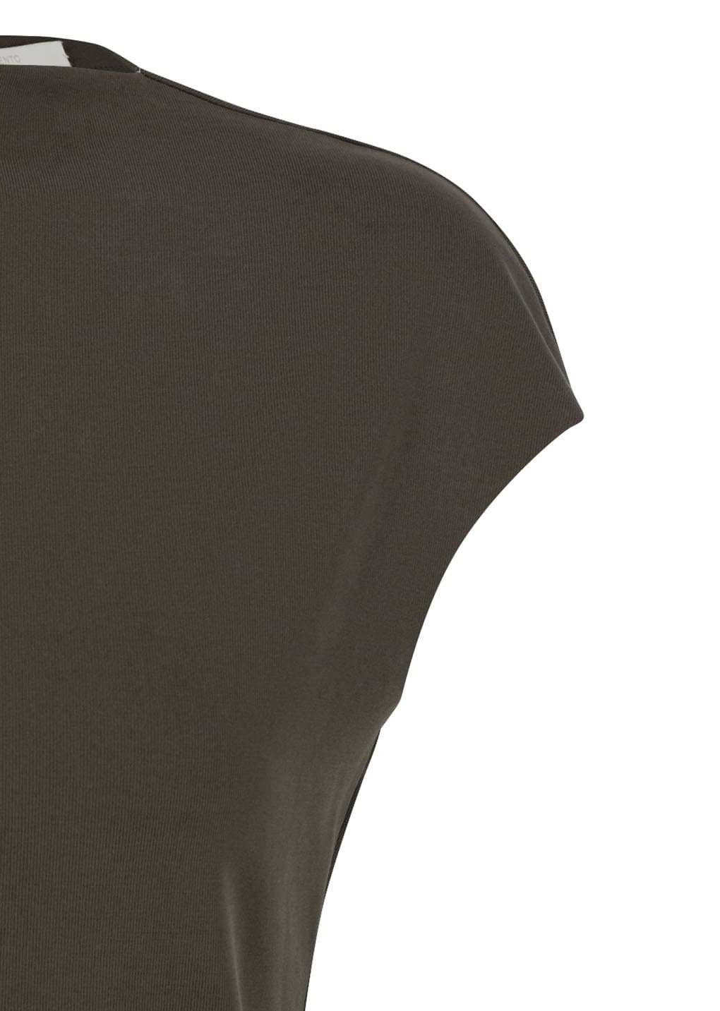 jersey mock neck top, brown