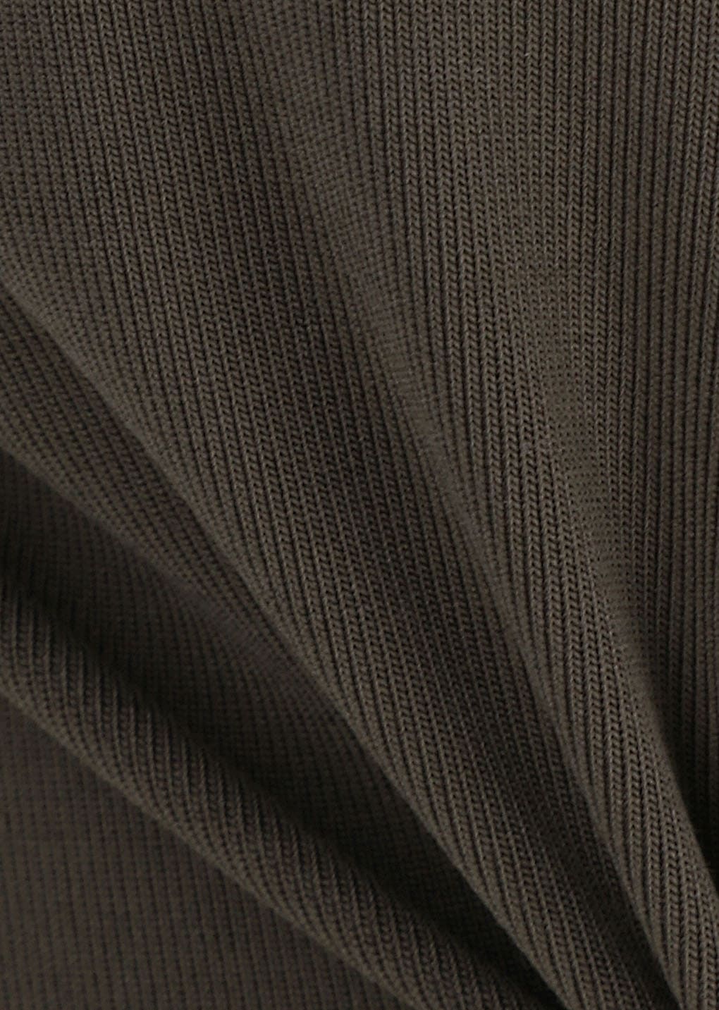 jersey mock neck top, brown