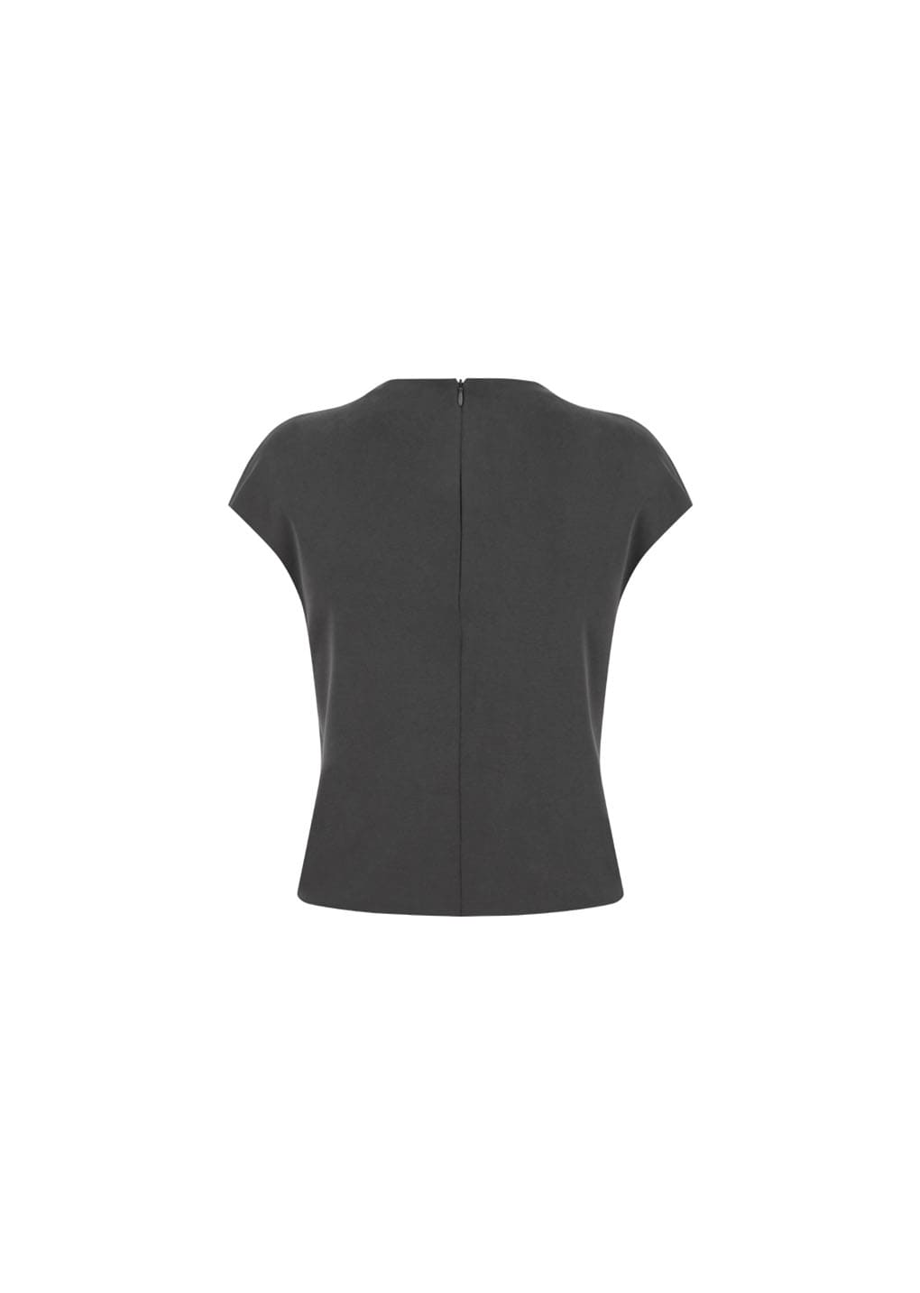jersey mock neck top, charcoal